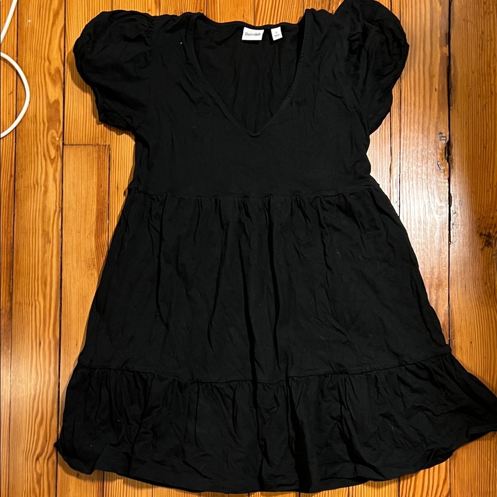 Casual Tiered Black Dress from Aritzia